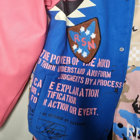 Reason Legend Varsity Jacket medium unisex. Aztec print, skull and cross bones - Picture 10 of 11